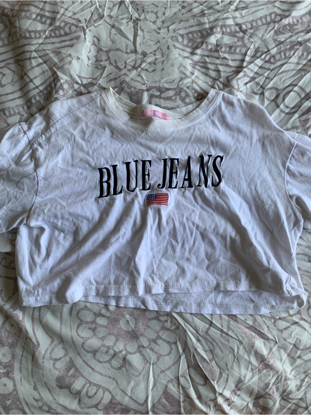 Women's White Cotton crop top